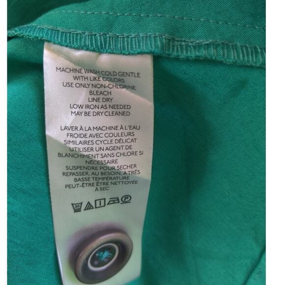 Antropologie Maeve Green Square-Neck Buttondown Dress Sleeveless Fit & Flare 22W - Picture 6 of 11